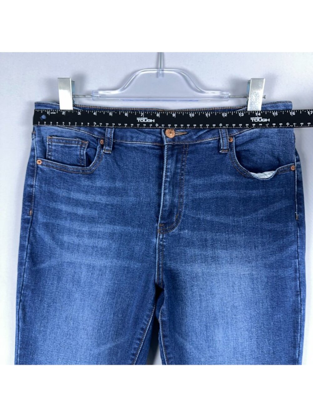 Ashley Mason Premium Flare Jeans Mid Rise Womens Size 13/31 Blue Medium Wash - Picture 7 of 11